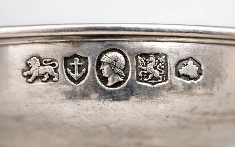 Close-up visual clues that help distinguish silver hallmarks
