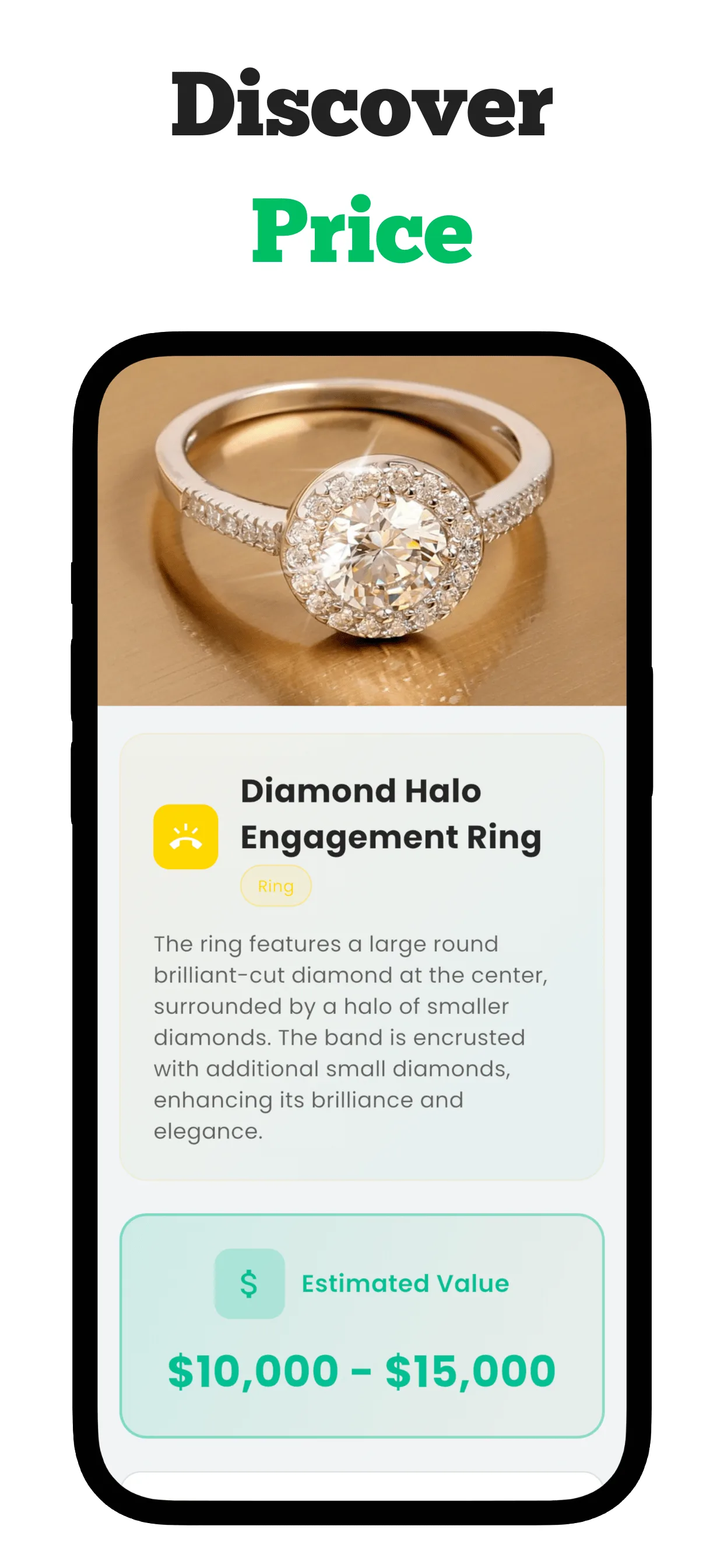 View detailed AI jewelry identification results